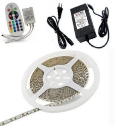 RGB LED szalag szett 5 méter, 5050 SMD, 60 LED/m