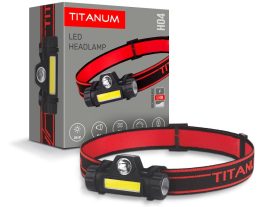 TITANUM LED Fejlámpa újratölthető akkumulátorral, 6500K